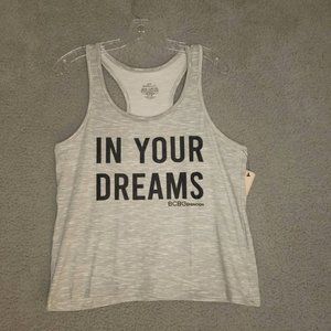 BCBGeneration Womens In Your Dreams Tank Top Gray‎ Racerback Scoop Neck M New